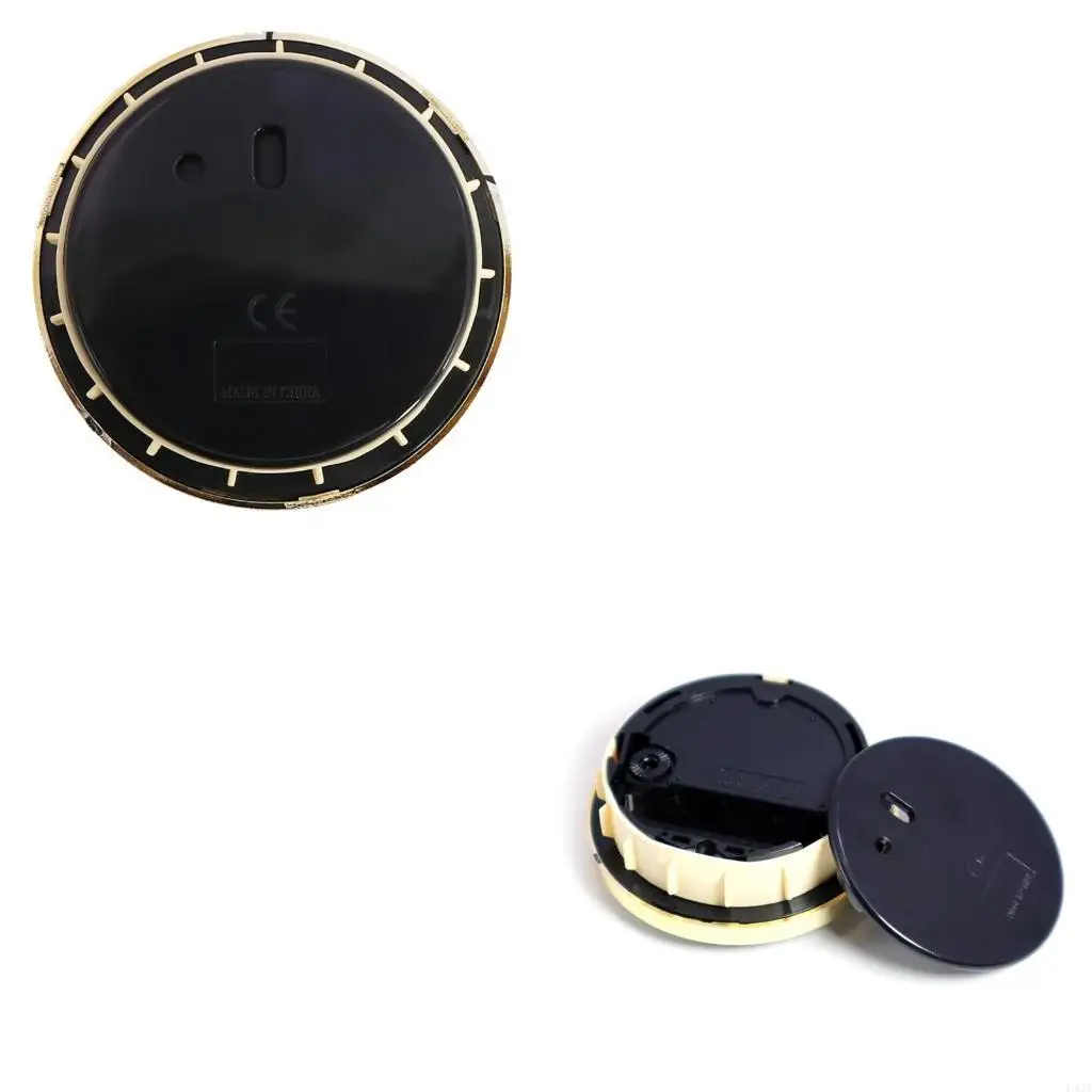 L43A 2.76 Inch Clock Insert Fit-up Golden Bezel White Dial Battery Operated
