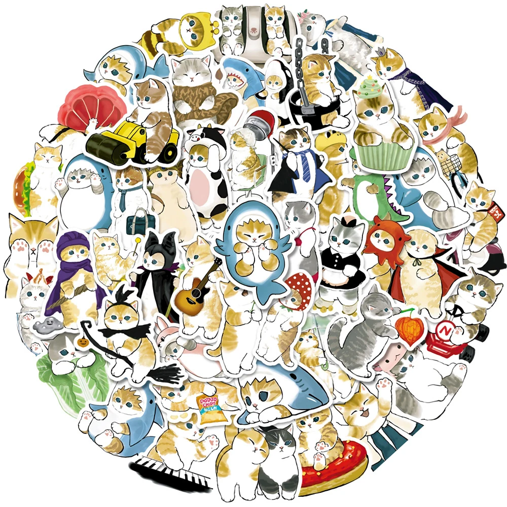 10/30/50/100 Stuks Leuke Kat Dier Graffiti Stickers Kawaii Cartoon Decals Kids Speelgoed Laptop Diy plakboek Koffer Telefoon Auto Sticker