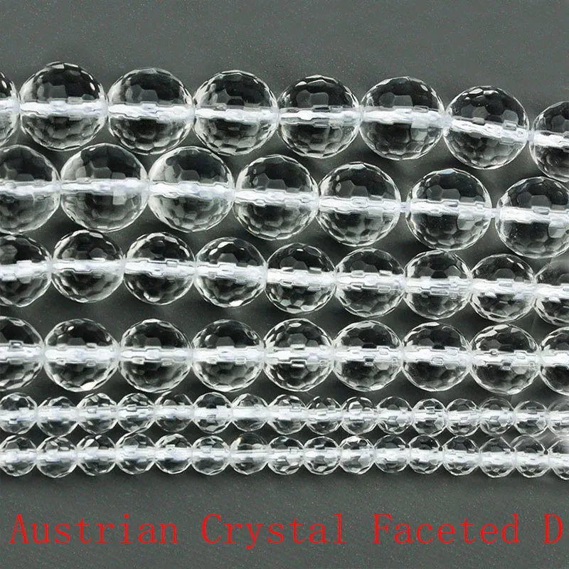 100% Natural Stone Clear Quartz Rock Crystal Round Loose Beads 4 6 8 10 12mm For Bracelets Necklace Jewelry Making