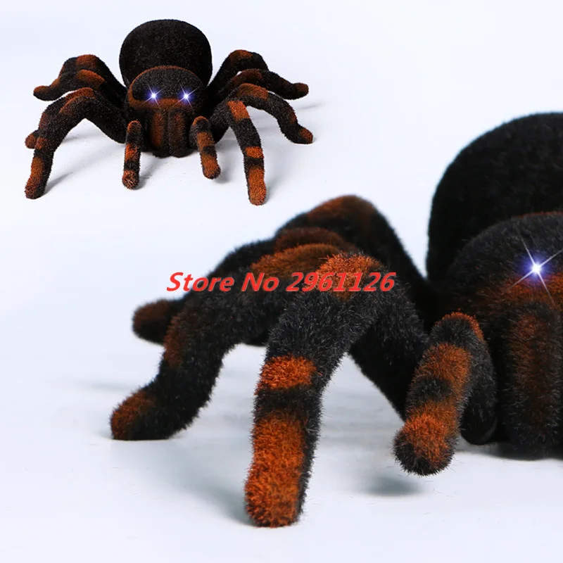 Radio Control Simulation tarantula Eyes Shine Eye Flash smart Wall Climbing Spider Tricky Prank Scary Infrared RC Tarantula gift