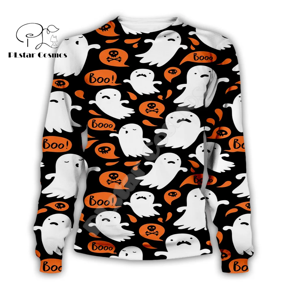 Halloween Pumpkin Skull Ghost Tattoo Retro Colorful Tracksuit Harajuku Pullover 3DPrint Streetwear Casual Jacket Funny Hoodies I