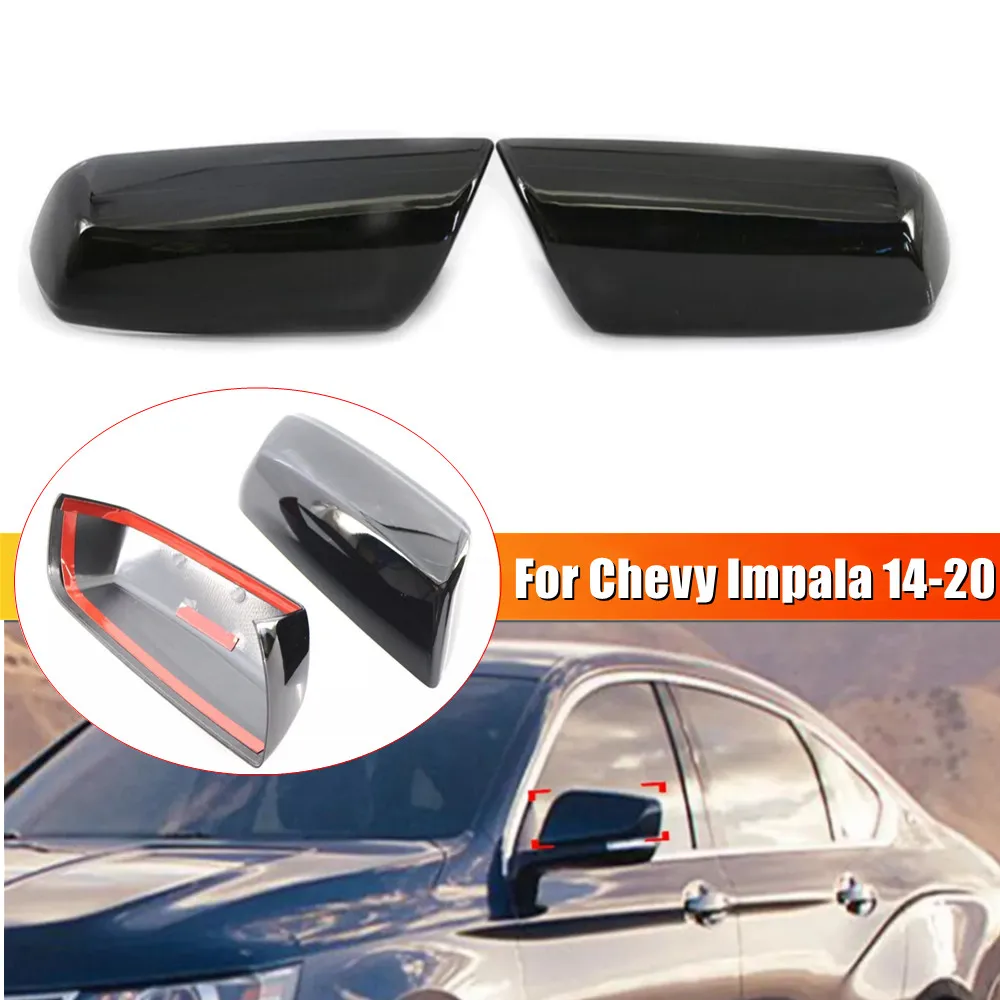 

For US Chevrolet Impala 2014 2015 2016-2020 ABS Rearview Side Mirror Cover Wing Cap Exterior Door Housing Trim Adhesive Sticker