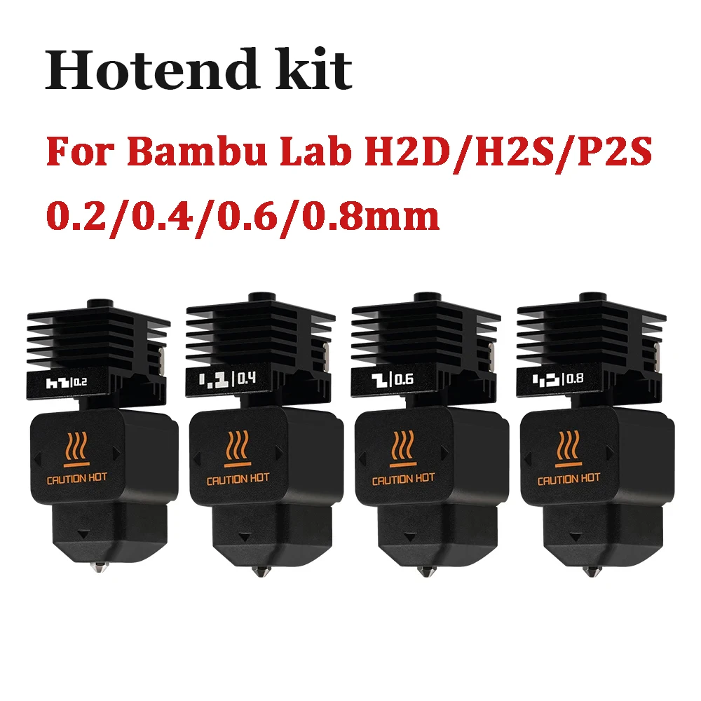 

Комплект Hotend H2D H2S P2S для Bambu Lab A1/A1 Mini, быстрая скорость, сборка горячего конца 0,2/0,4/0,6/0,8 мм, детали 3D-принтера из закаленной стали