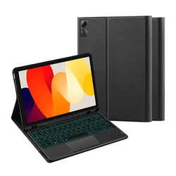 Keyboard Case For Xiaomi Redmi Pad SE 11 Inch Redmi Red Mi Pad SE 2023 Smart Backlit Touchpad Tablet Keyboard Cover Stand Funda