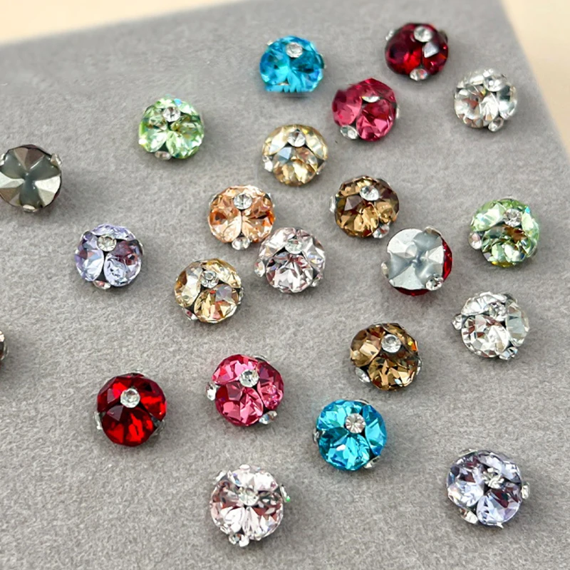 2 ชิ้นคริสตัลเล็บแฟ้มเพชรหรูหราเล็บ Rhinestones อัญมณี Sparkle แก้วเล็บหิน DIY Charms