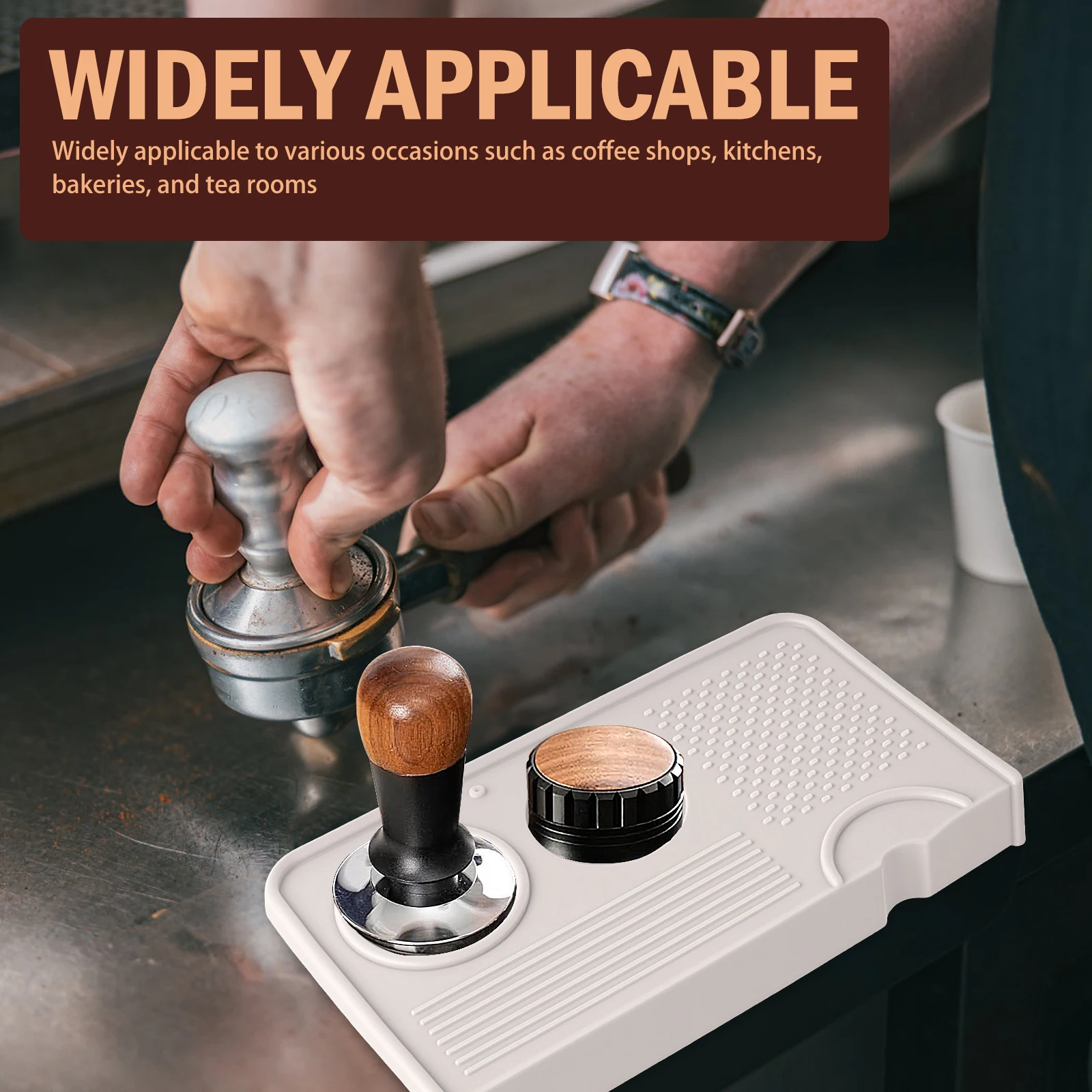 Espresso Tamping Station Silikon Espresso Tamper Halter Rutschfester Kaffee Tamper Organizer für Home Office Studio Coffee Shop Verwendung