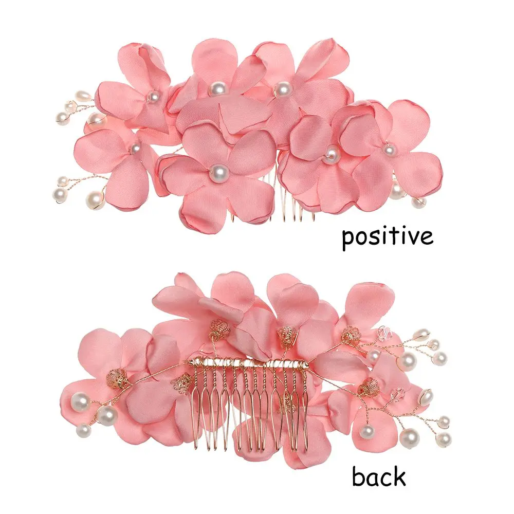 Accessori per pettine a forcina per capelli con fiore romantico rosso/rosa/Champagne per damigella d'onore da sposa