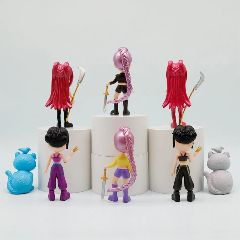 NEW Kpop Demon Hunters Figure Cartoon Hunters Tiger Rumi/Mira/Zoey Action Figure PVC Desktop Decoration Model Doll Toy Kids Gift