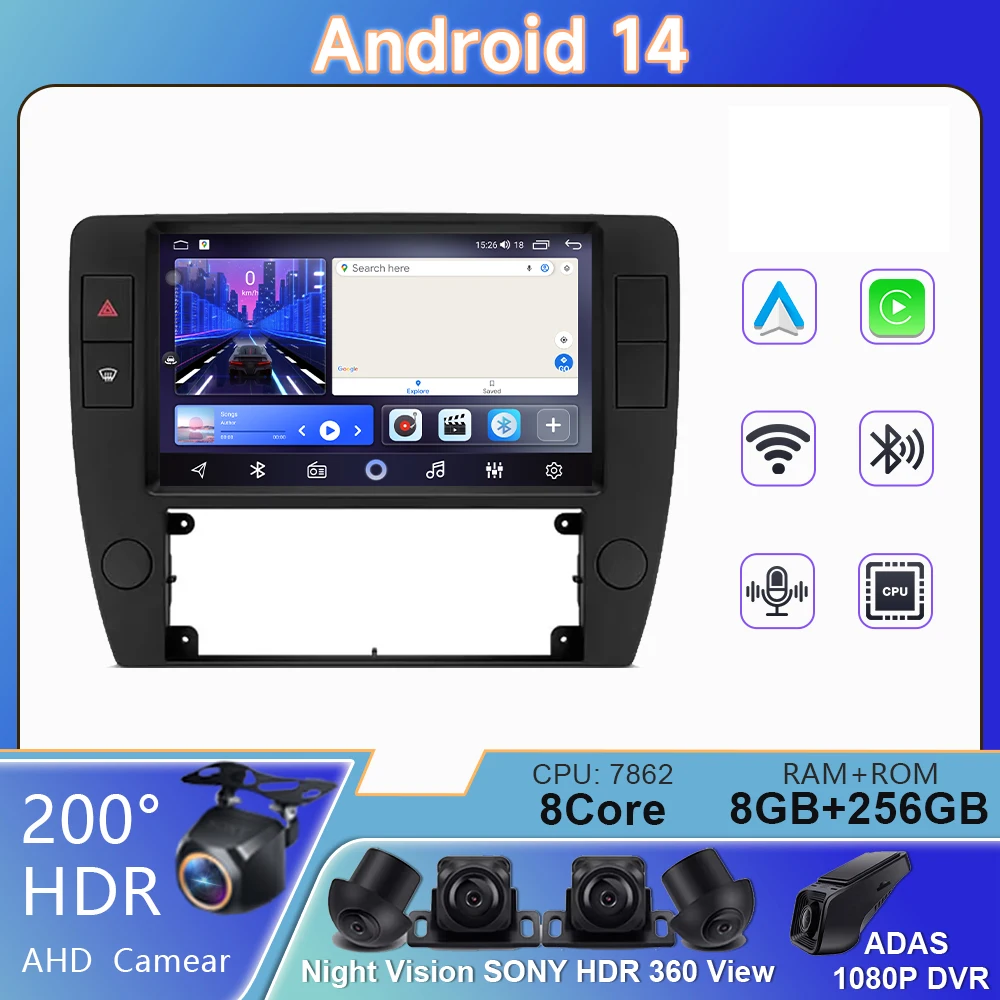 

Android Multimedia For Volkswagen Passat B5 2000 - 2005 Navigation GPS Carplay Radio Auto Screen 5G Wifi Multimedia No 2din DVD