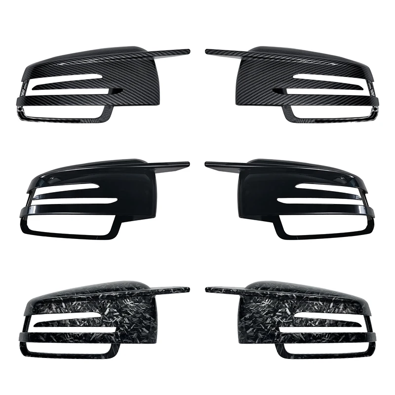2pcs Replacement Carbon Fiber Pattern Rearview Side Mirror Cover Caps For Mercedes Benz W176 W246 W204 W212 W221 C117 X204 X156