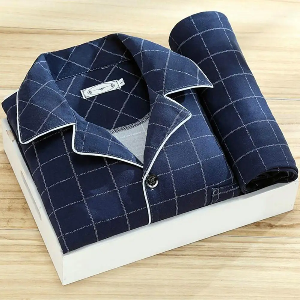 Milk InjLoungewear-Ensemble de pyjamas à carreaux rayés pour hommes, ensemble de pantalons assortis à jambes larges, vêtements de nuit, vêtements de