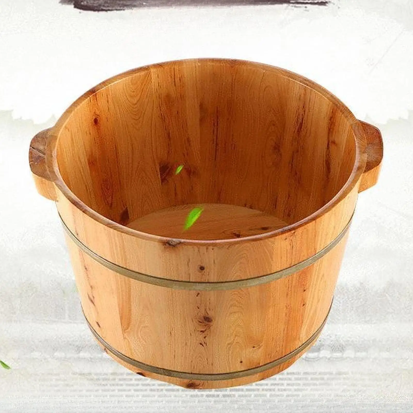 Wood Foot Tub Handmade Comfortable Foot Tub Bucket Home Supplies with Handle Foot Soaking Tub for Bathroom Sauna Bedroom Travel