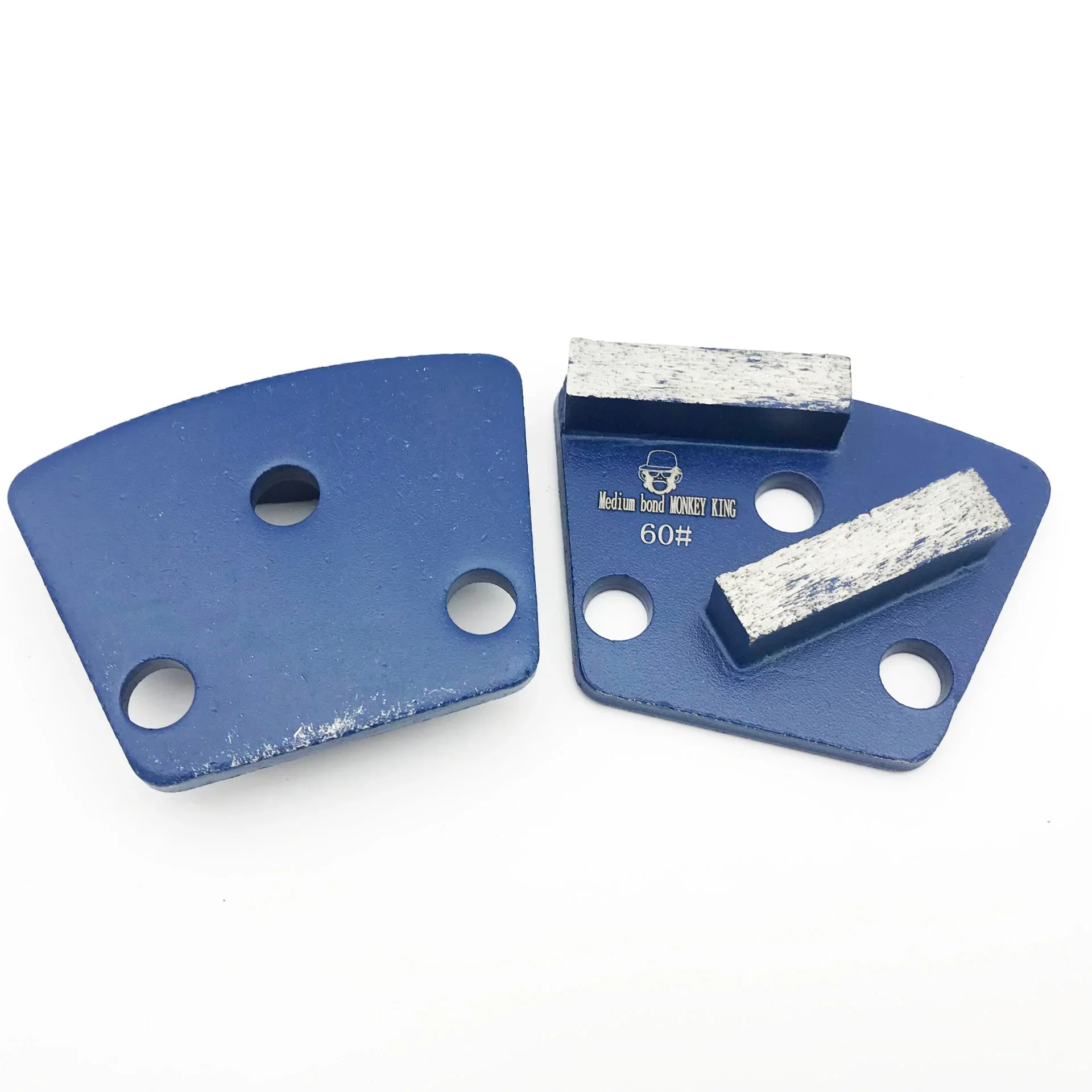 MONKEY KING 2 Segment Trapezoid Metal Bond Diamond Grinding Shoe for Concrete Floor Grinder