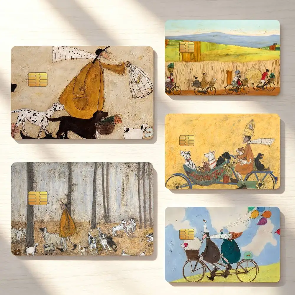 Classic Art S-Sam Toft Print Credit Card Sticker Waterproof Anti-Scratch 4PCS Bank Debit Traffic Cover Decoration