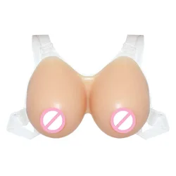 Artificial Silicone Breast Pads Shoulder Strap Fake Tits Realistic Deep Cleavage For Crossdresser Shemale Transgender Cosplay