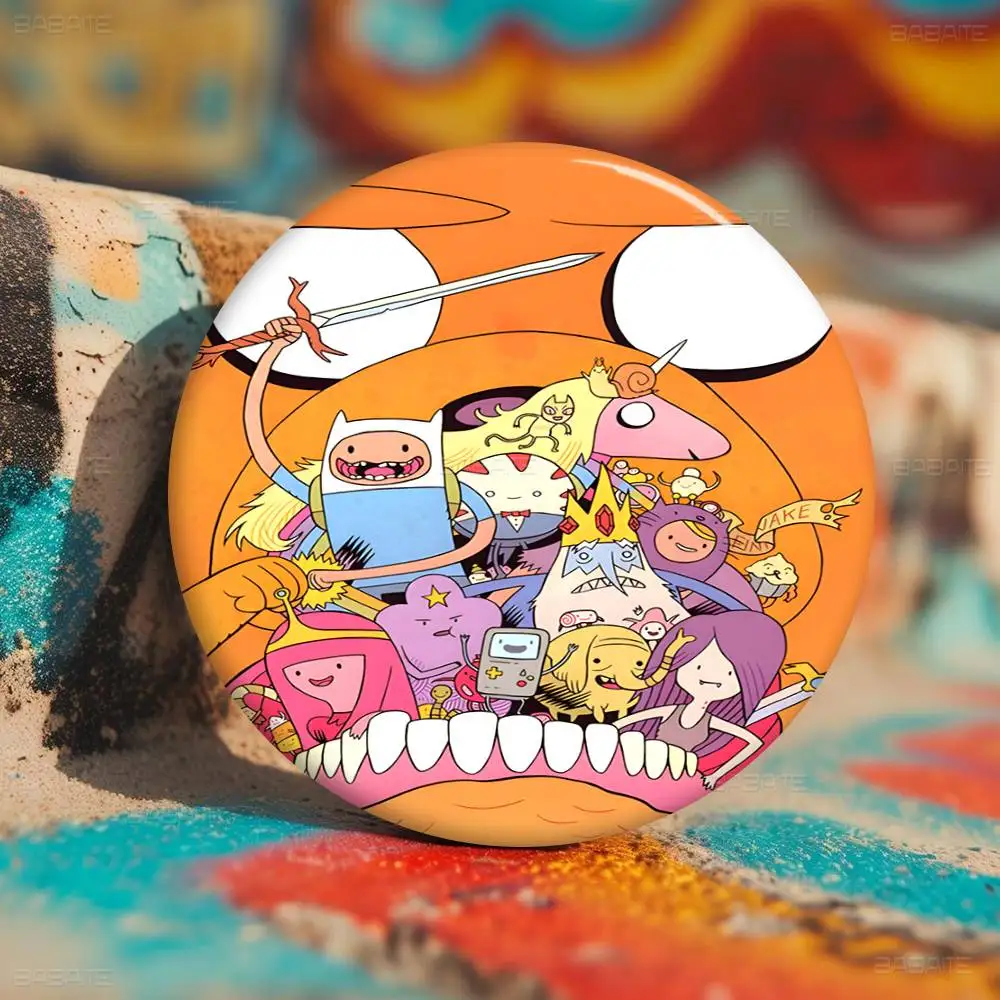 Anime Cartoon A-AdventureS Time Creative Tinplate Soft Button Pins Animal Icon Brooch Lapel Backpack Badge Accessories Pin view 4
