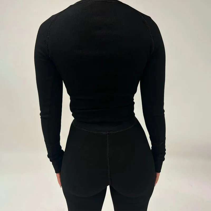 Dulzura Women 2024 Spring Autumn Long Sleeve T Shirts Tops Long Pants Two Piece Matching Sets Tracksuit Wholesale Items S3914163