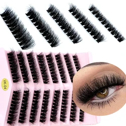 Clusters de pestañas individuales, volumen ruso, extensión de pestañas de visón, pestañas postizas segmentadas 8D, paquete grueso esponjoso, pestañas de maquillaje