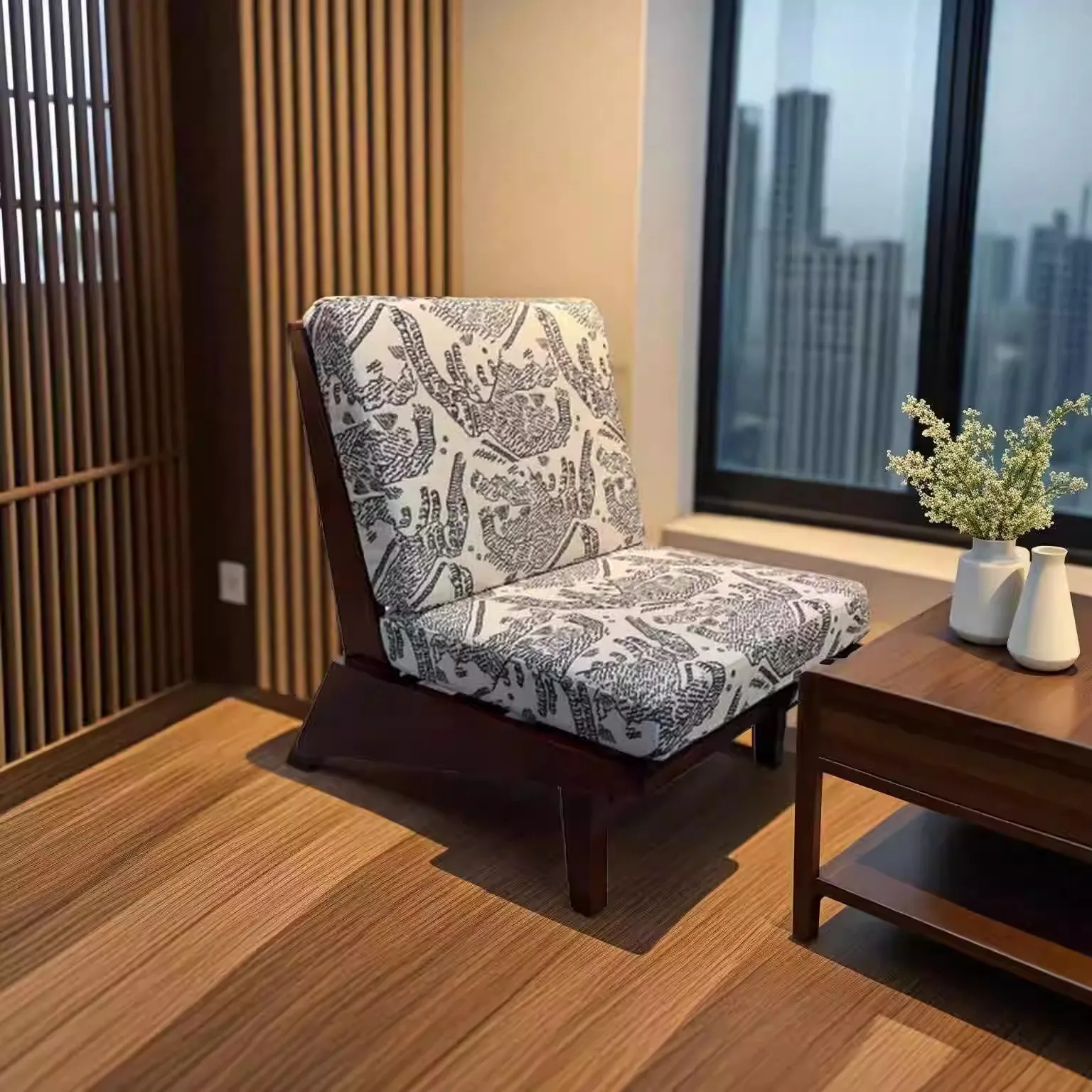 بسيطة، فاخرة خفيفة، قماش، كرسي أريكة، خشب متين، وابي سابي، نورديك #1