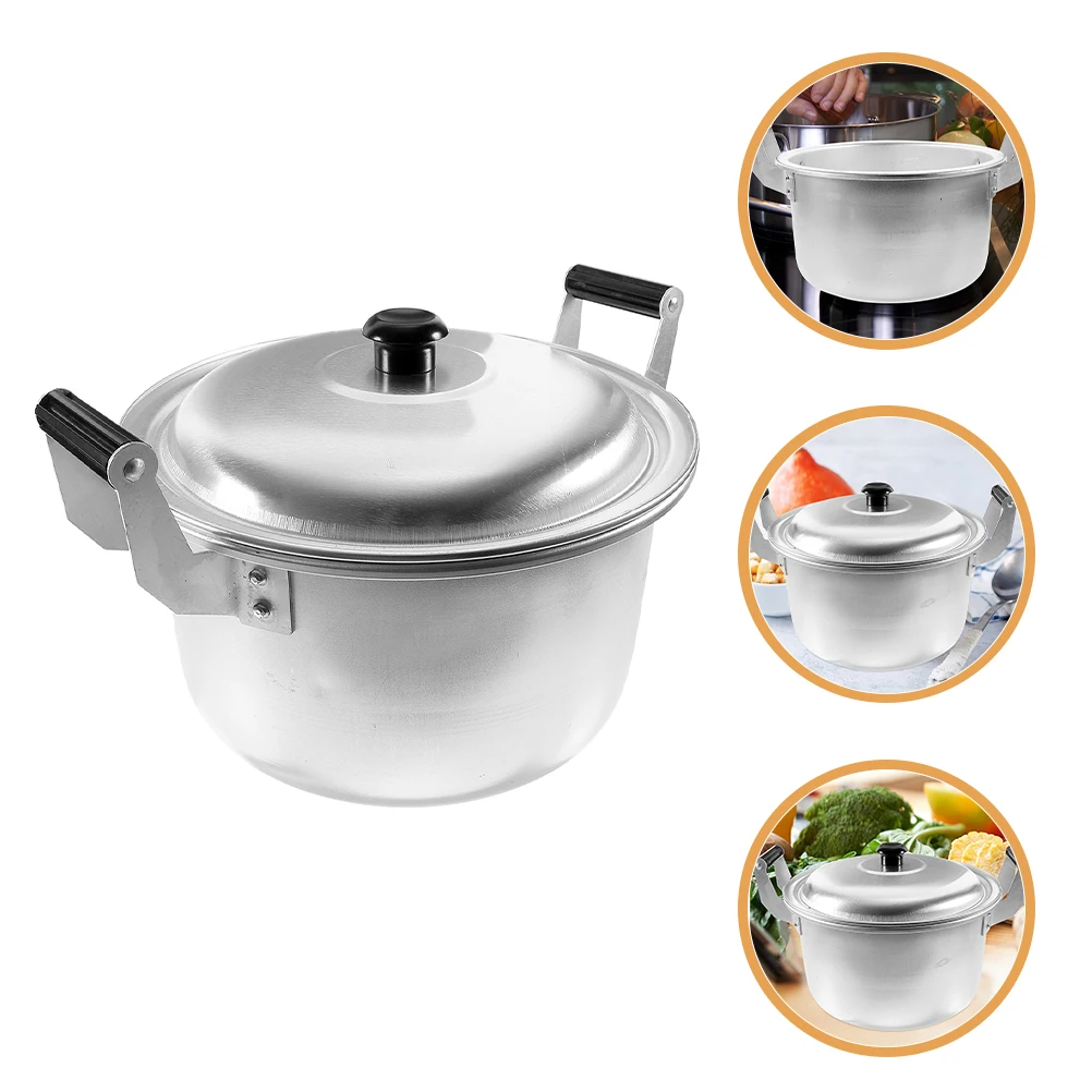

Thickened Large Capacity Soup Aluminum Alloy Cooking Pot Fast Heating Double Handle Pot For Rice Noodles Instant Boiling Stew