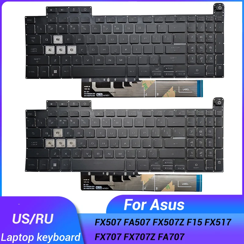 NEW US/Russian Keyboard For Asus TUF Gaming FX507 FA507 FX507Z F15 FX517 FX707 FX707Z FA707