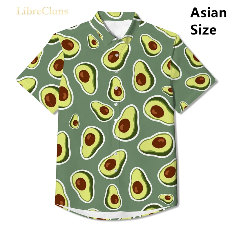 2025Funny Watermelon Print Hawaiian Shirts Men’s Clothes Casual Short Sleeve Fashion Summer Beach Man Shirts Blouses Button Tops