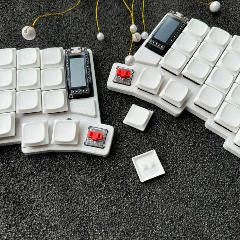 Corne 42 Key Low Profile Split Mechanical Keyboards Ergonomic Custom Zmk Bluetooth Nice View Screen Wireless Split Horn Keyboard