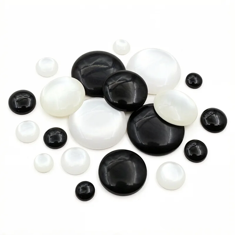 10-40pcs Black/White Cabochons Cameo 8mm 10mm 12mm 20mm 25mm Round Resin Cabochons Dome DIY Jewelry Making Accessories Findings