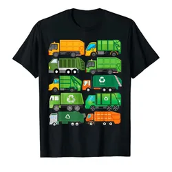 Garbage Truck Recycling Day Trash Waste Separation Birthday T-Shirt Aesthetic Clothes Graphic Tee Tops for Kids Adults Gifts