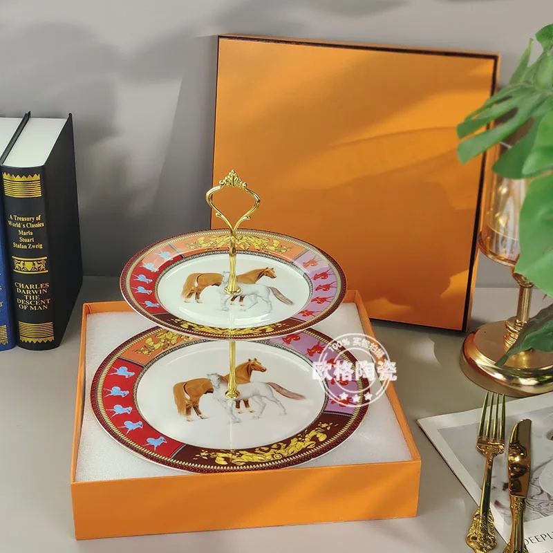 

Classic European Royal Bone China Round Plate for Elegant Dining Home Decoration and Hotel Gift