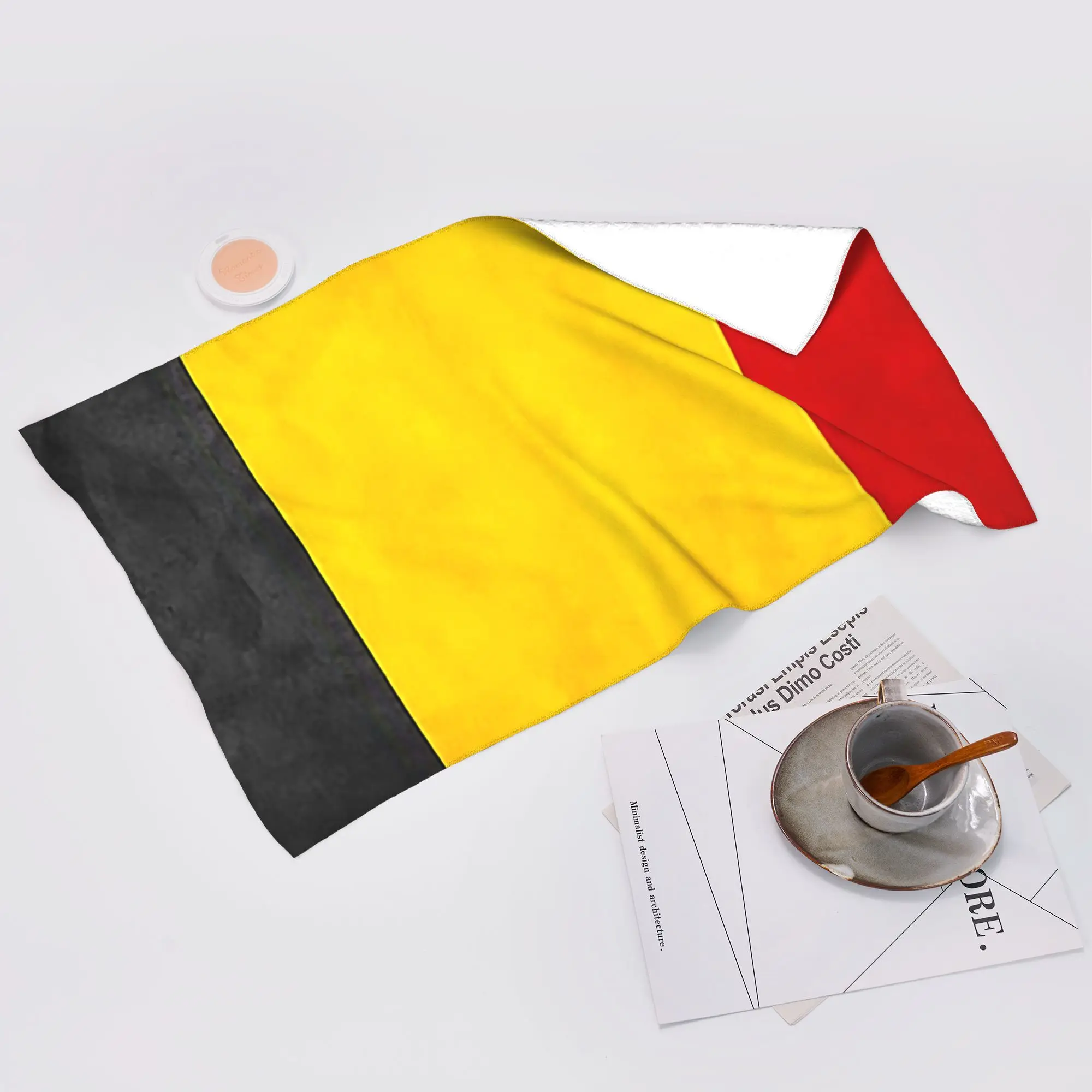 Custom Belgium  Belgian Flag  National Flag of Belgium Soft Face Towel Quick Dry Pool Bath Cotton Towels Absorbent Quick