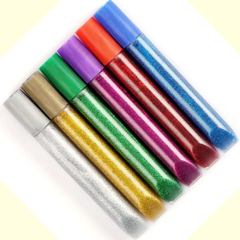 Color Glitter Powder Glue Child Student Painting Pigment Adhesive School Office Supply Creative Stationery Girls Boys Party Gift