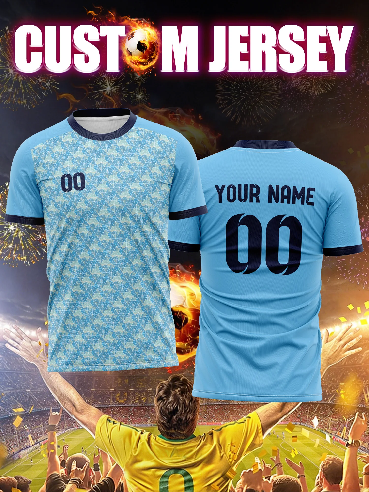 

Футбольная майка с индивидуальным изображением, номером и именем, комплект для отца, сына и дочери, мягкая и удобная спортивная одежда в подарок на заказ