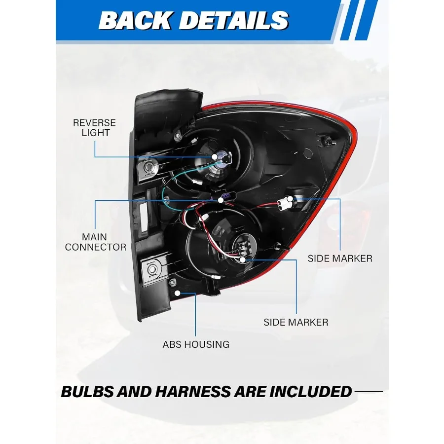 ชุดไฟท้ายที่ใช้ร่วมกันได้กับรถเชฟโรเลต Equ20102015 สำหรับด้านซ้ายและขวา ใช้แทนหลอดฮาโลเจน ไฟเบรกหลังสำหรับรุ่น Mode