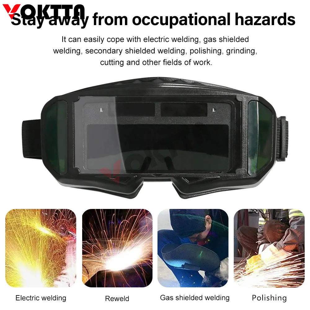 Welding GogglesAutomatic Darkening Dimming Welding Glasses Anti-glare Argon Arc Welding Glasses Welder Eye Protection Goggles