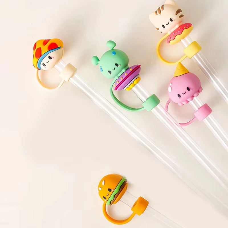 Reusable 10 mm silicone straw cap compatible with 30&40 oz glass dust-proof straw cap
