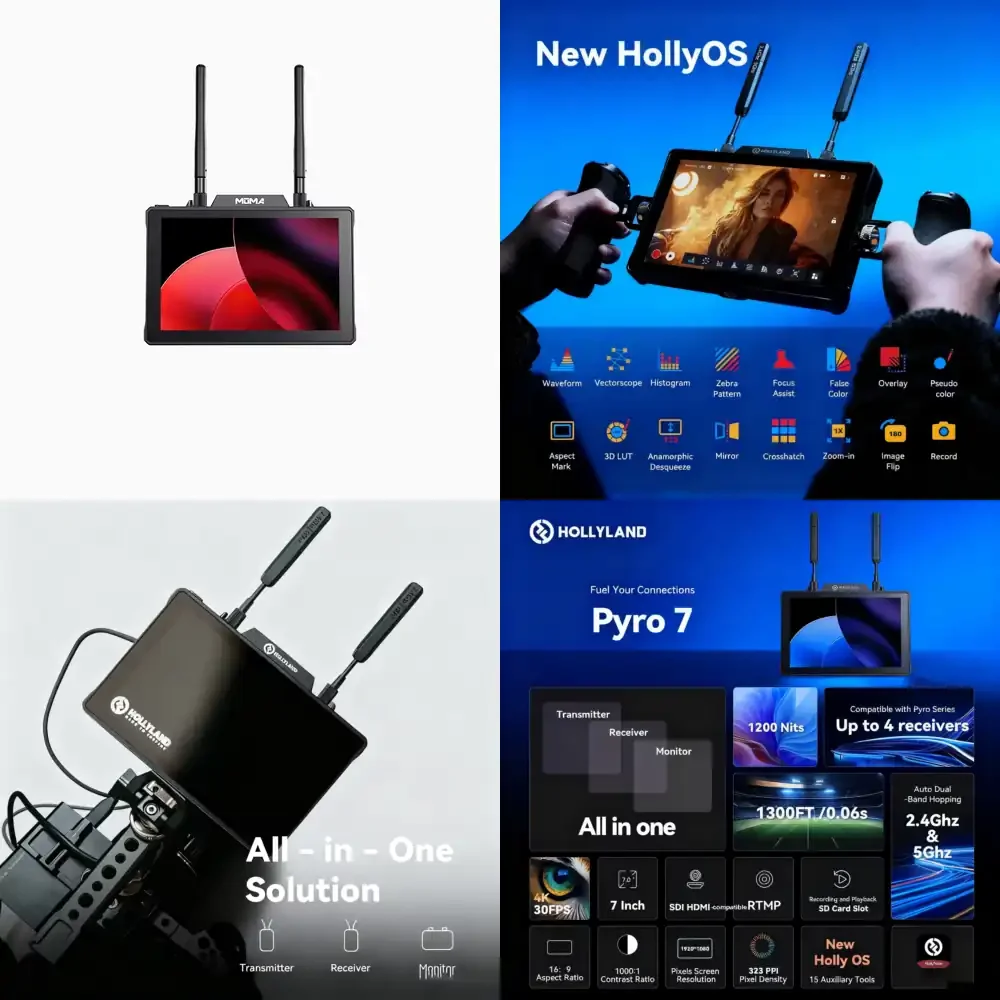 

Pyro 7-Inch Wireless Video Transmitter Receiver for DSLR Mirrorless Camera Field Live Streaming Video