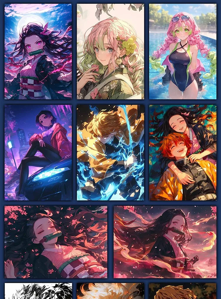 New Demon Slayer B5 Double Sided Collection Card Kimetsu No Yaiba Tanjirou Kamado Nezuko Anime Character Card Children Toy Gift