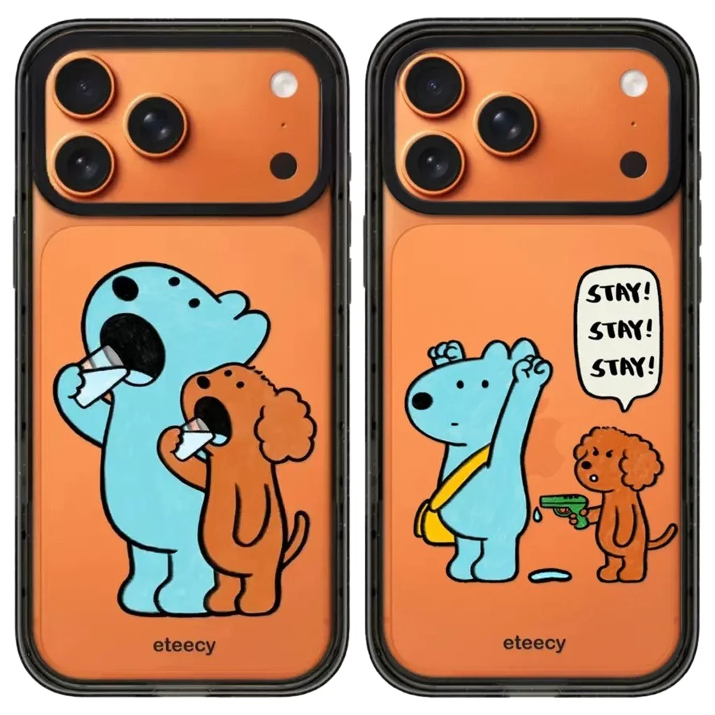 

Bear Stay Acrylic Black Border Magnetic Case: Compatible with iPhone 17 16 15 14 13 12 Pro Max 17 Air