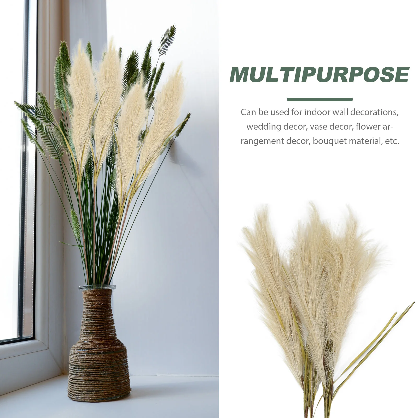 

4Pcs Artificial Phragmites Bushes Plants Indoor Outdoor Flower Arrangement DIY Home Wedding Decoration