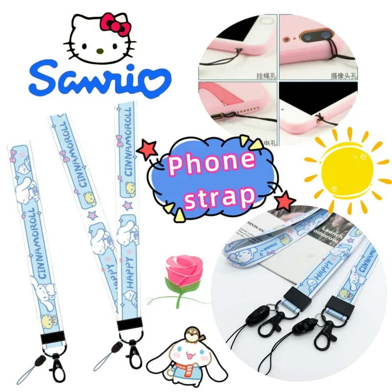 

Sanrio cinnamoroll, высокая ценность, новый креативный дорогой веревка для шеи мобильного телефона, мультяшная веревка на запястье, ключ u-диск, короткая веревка с защитой от потери
