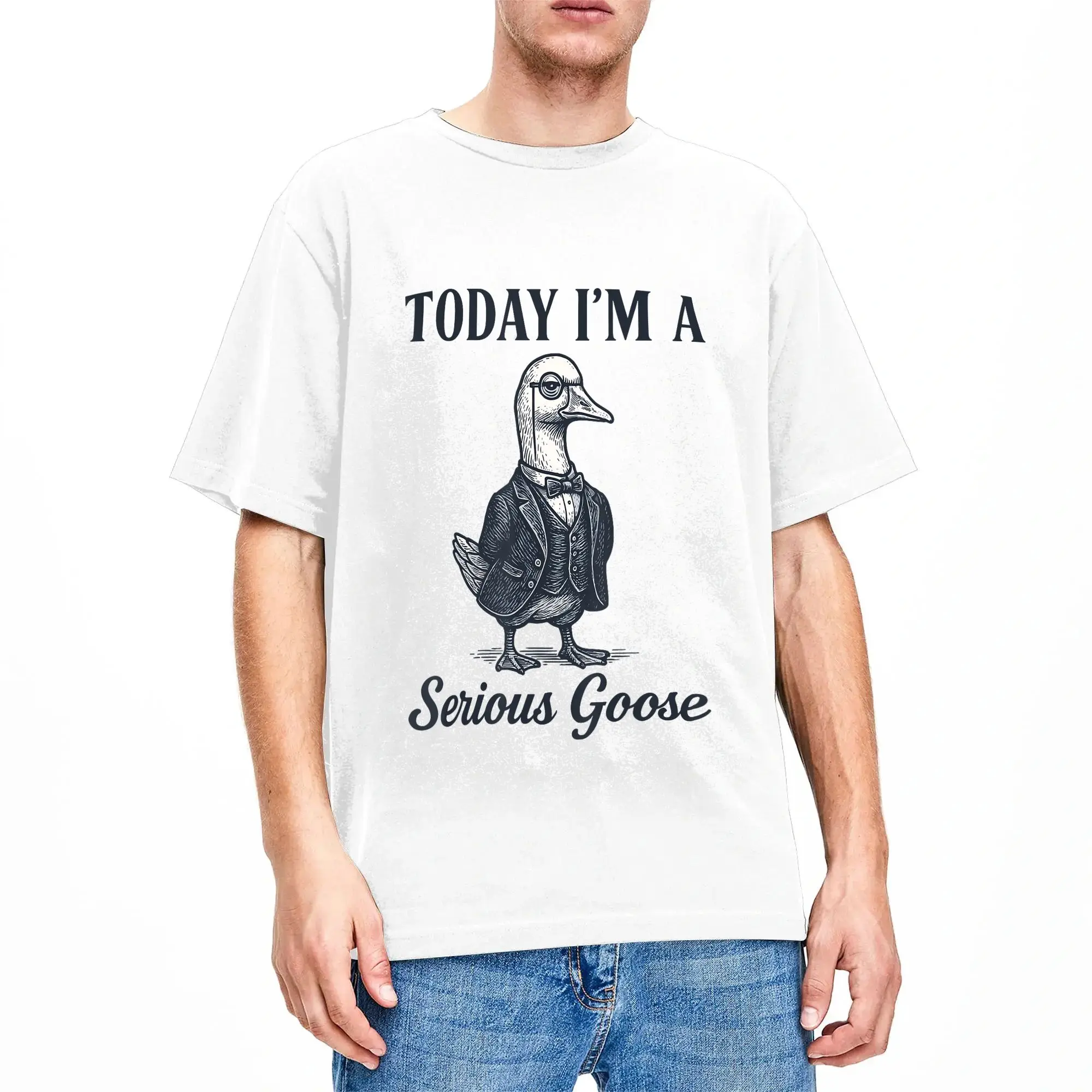 Today I’m A Serious Goose T Shirt Summer  Vintage T Shirts Cotton Trendy Cool Tshirt For Men Casual Clothing