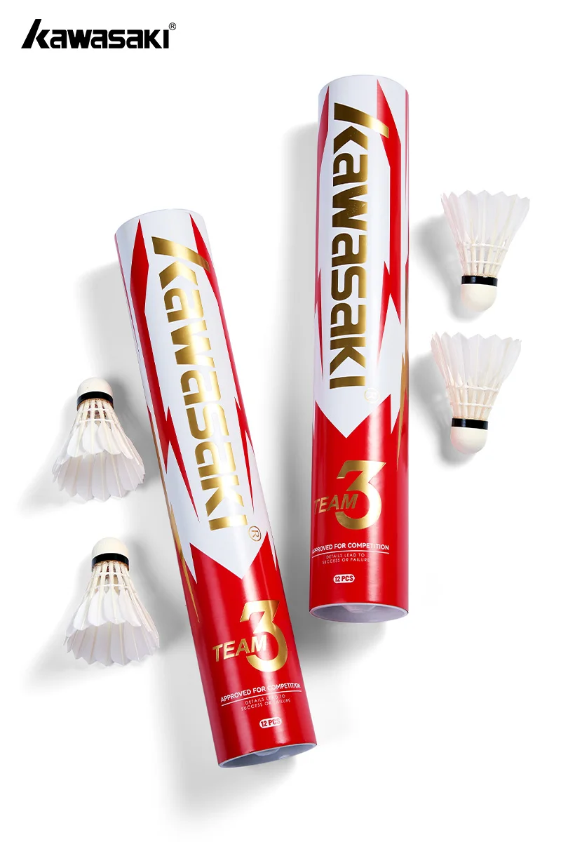 Kawasaki Federbälle für Badminton Weiße Gänsefeder Präzise Landung Federball Geeignet für Fortgeschrittenes Training & Wettkämpfe – Detail 12