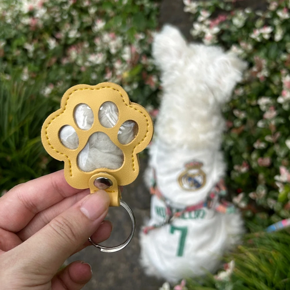 1PC Pet Hair Storage Keychain, Dog Paw Photo, Cat And Dog Hair Bag, Commemorative Storage Bag, Commemorative Item