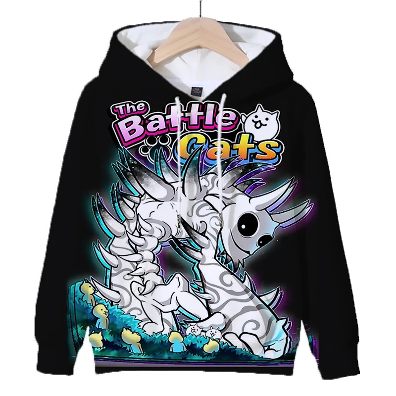 Cartoon Game The Battle Cats Hoodies for Kids Boys Casual Outerwear Children Sweatshirts Kawaii Girls Pullover Tops Sudadera