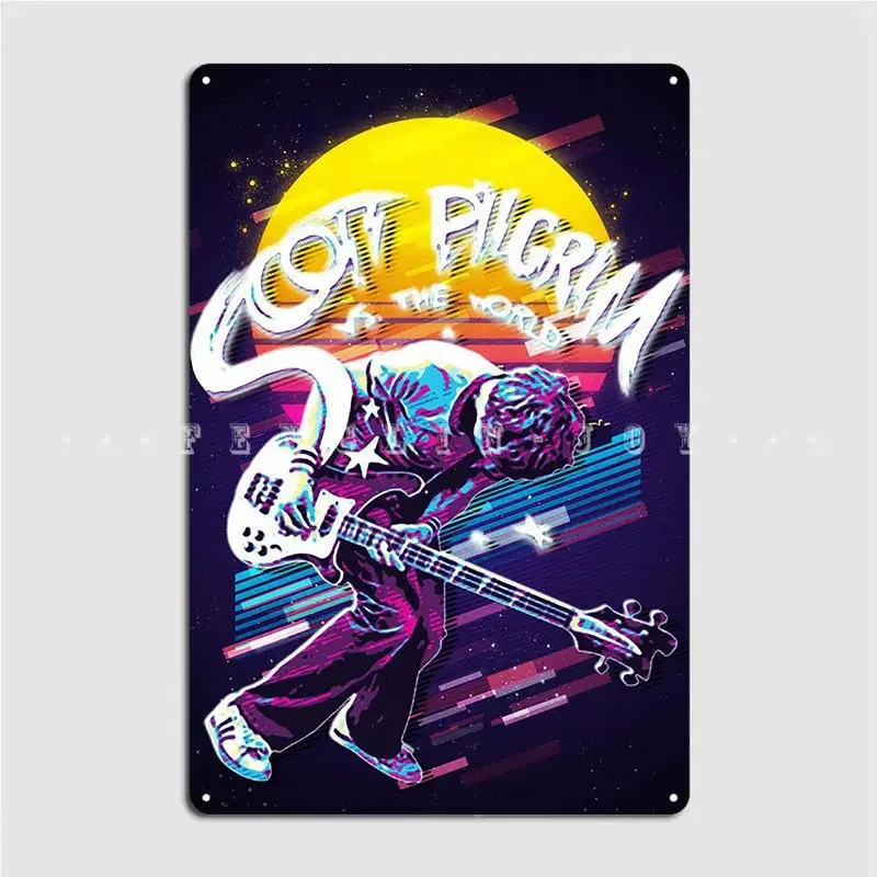 Scott Pilgrim Vs The World Metal Plaque Poster Club Party Bar Cave Create Plaques Tin Sign Poster