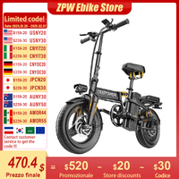 ZPW Adult Fat Tire Electric Bike Folding Ebike K300 400W 48V 30AH Electric Bicycle City Commuter Electric Bike Urban Ebike