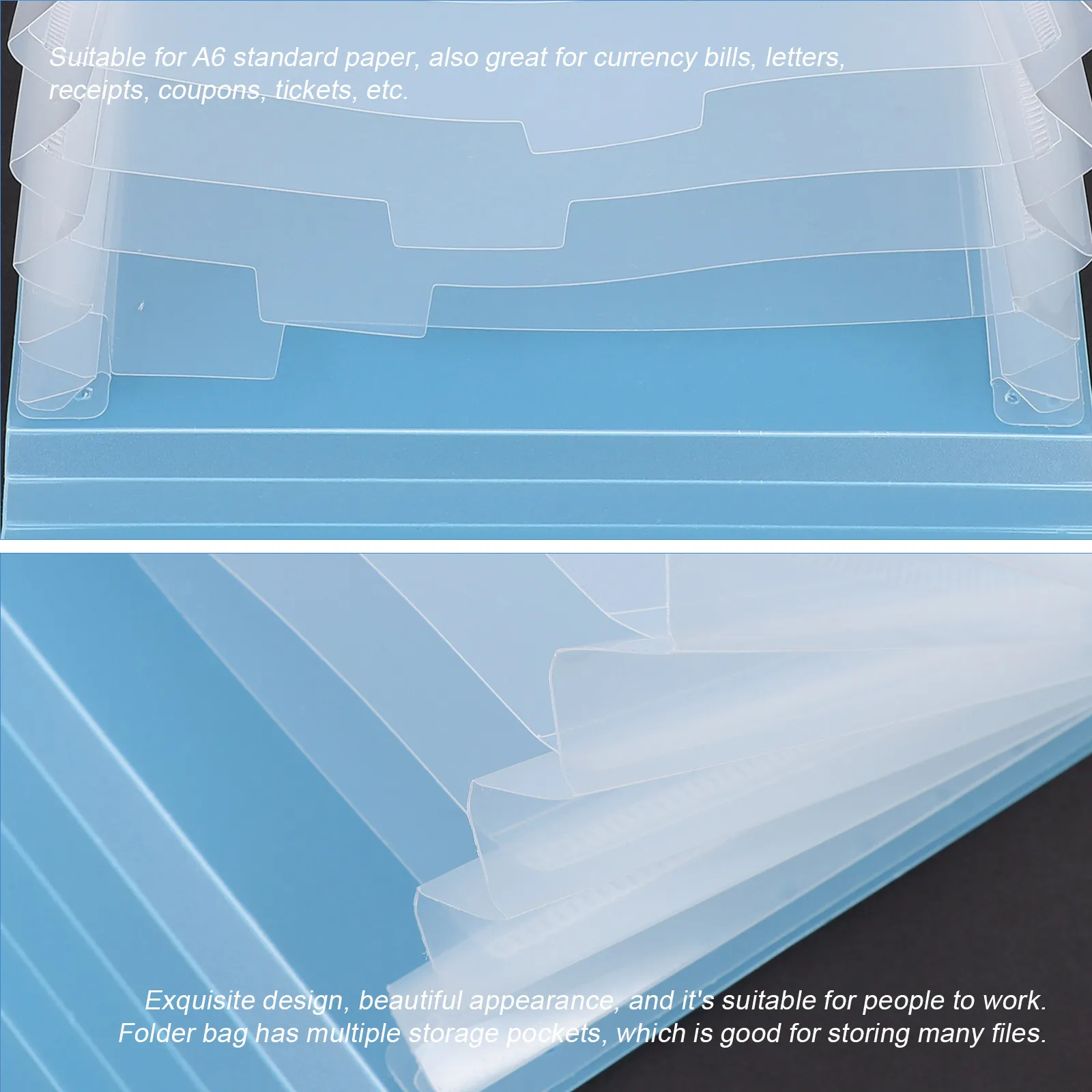 

Набор из 2 органайзеров для документов формата А6, папка-аккордеон на 13 отделений, портативный держатель для чеков, для офиса