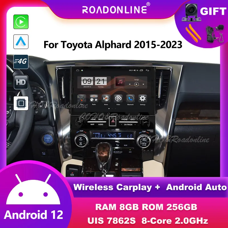 For Toyota Alphard 2015-2023 H30 11.5’ car radio Android 12 2000*1200 8GB RAM+256GB ROM Car Multimedia Player Android navigation