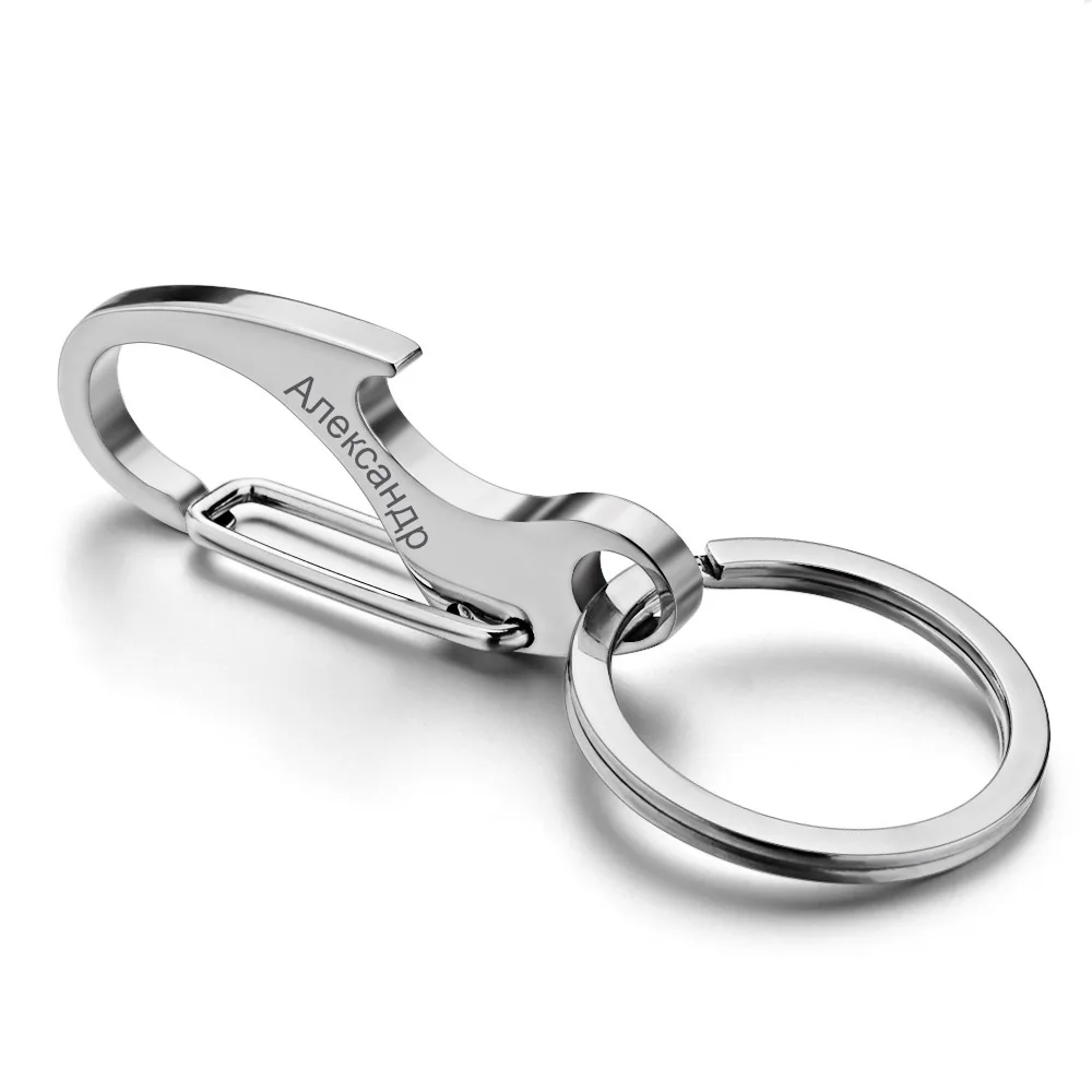 

High Quality Stainless Steel KeyChain Personalized Customized Lettering Key Chain Ring Bottle Opener for Men Car Keyring K430